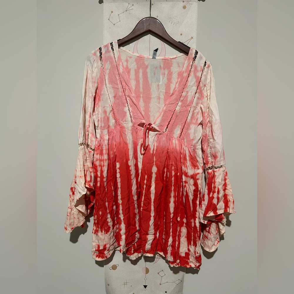 Pink tie dye cover dress